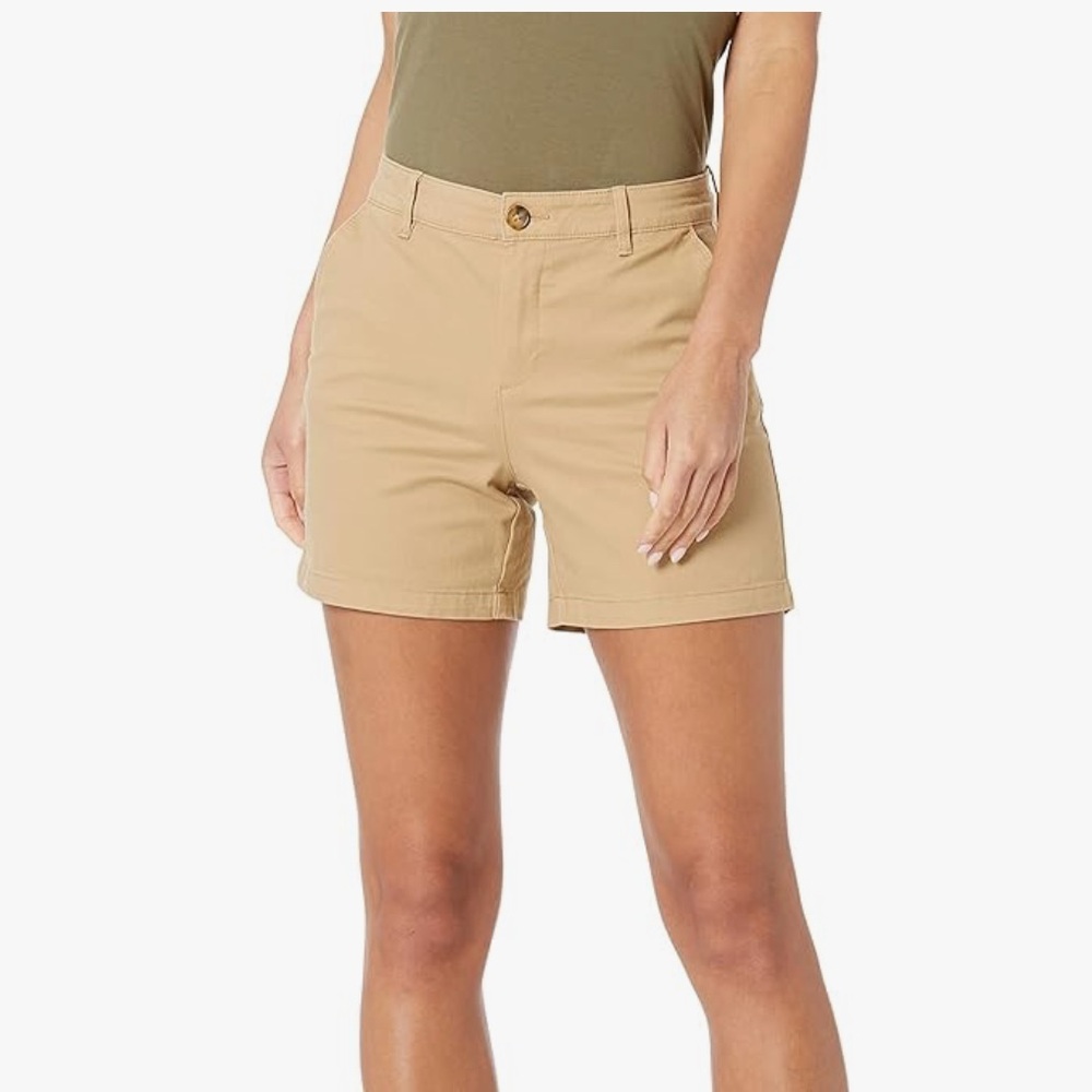 Amazon Essentials Women's Tan Chino Bermuda Shorts